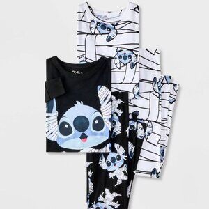 Lilo & Stitch Girls 4pc Long Sleeve Halloween Mummy Pajama Set, Size 4 NWT